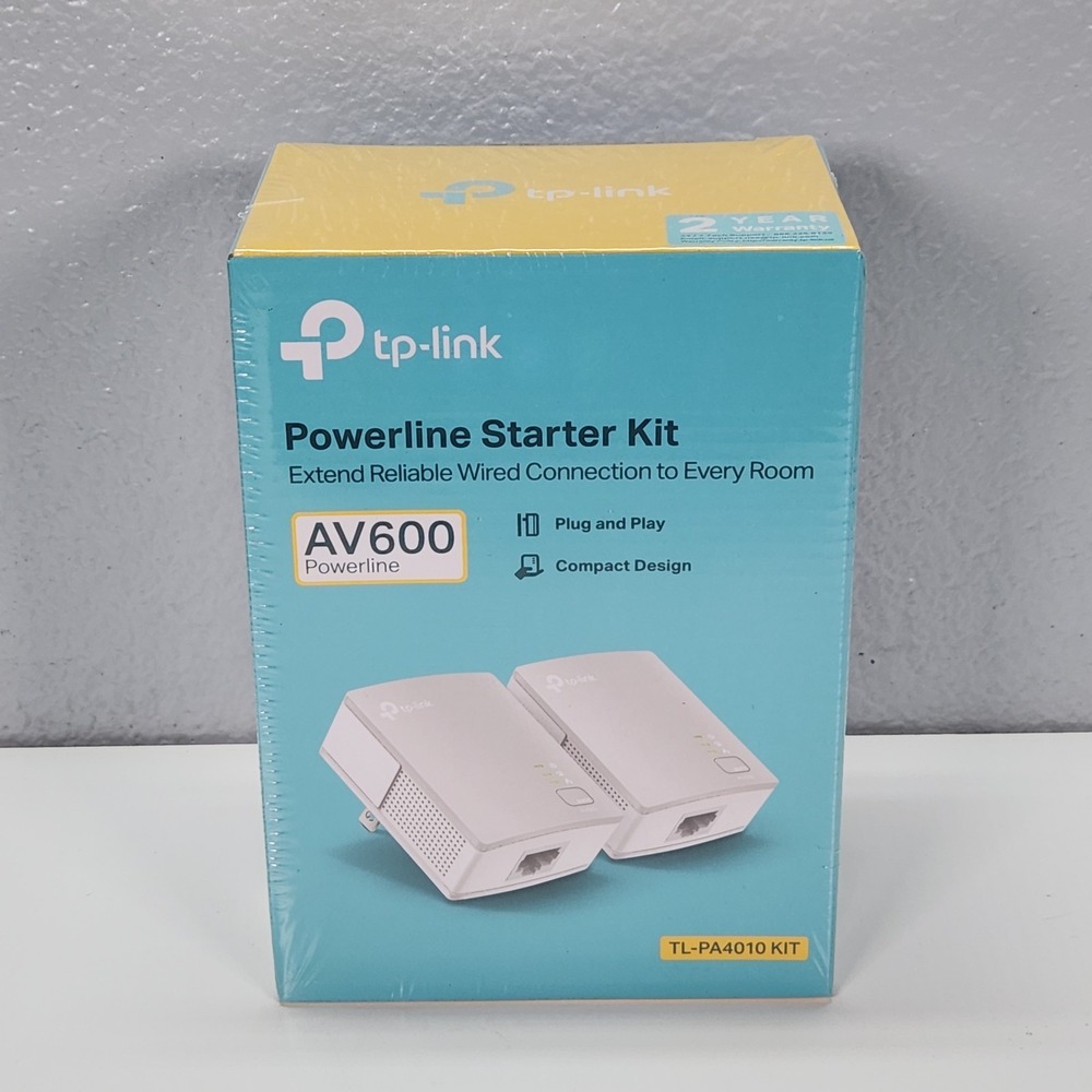 TP-Link TL-PA4010 KIT AV600 600Mbps Powerline Ethernet Adapter Starter Kit NEW